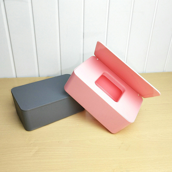 Dammtät våtservetter Förvaringsbox med lock Tissue Storage Box Gray