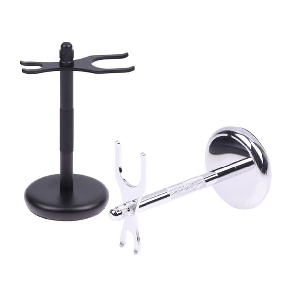 Män Stål Säkerhet Razor Stand Dubbelkant Razor Art Holder Silver