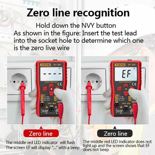 ANENG M118A Digital Multimeter Bärbar AC/DC Tester Mini Resit onesize