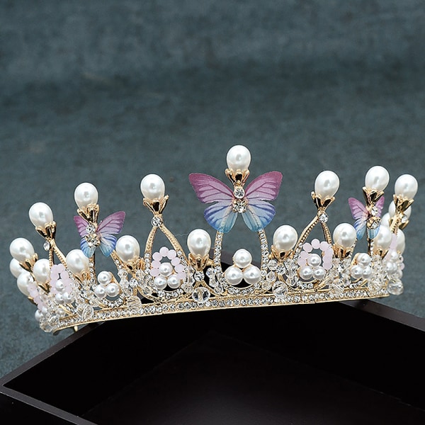 Crystal Princess Crown Rhinestone Tiara för flickfödelsedag