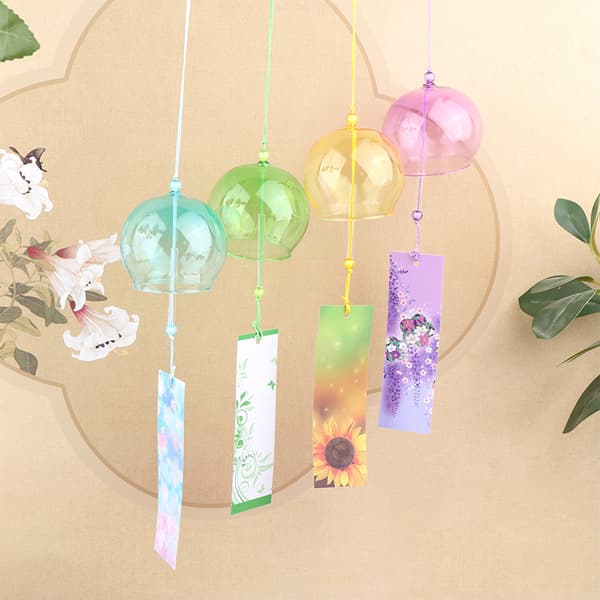 Wind Bells Nya handgjorda glas Wind Chime Present Heminredning Blue