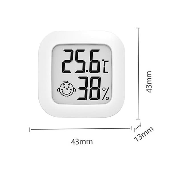 LCD elektronisk digital temperatur fuktighetsmätare termometer White