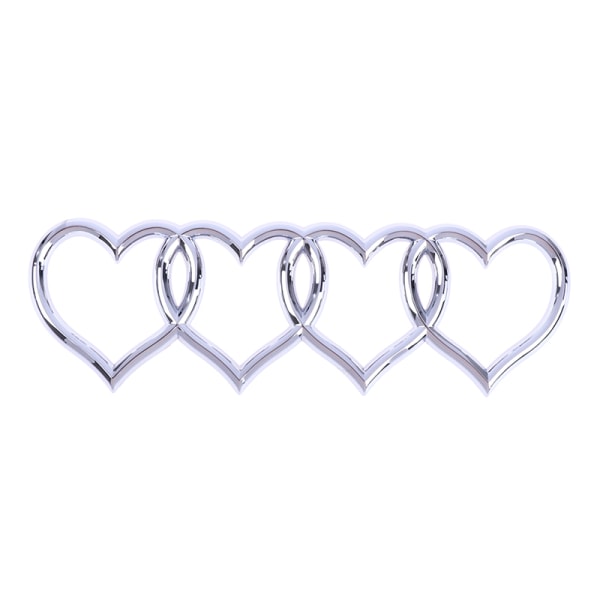 Love Heart Logo Bakre Trunk Tail Etikett Bildekal silver