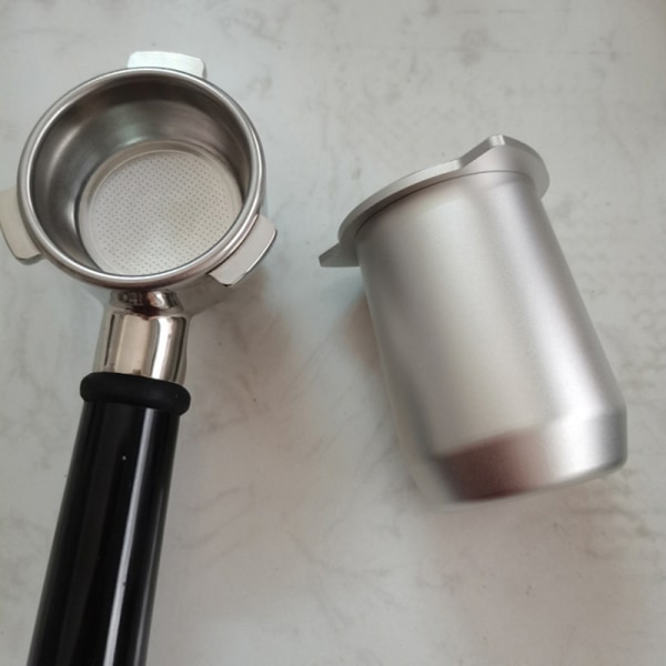 Aluminium kaffedoseringskopp 54mm för Breville pulverkoppsmatare Silver