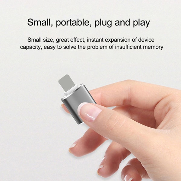 USB 3.0 OTG Adapter För iPhone iPad Adapter Dataöverföringshuvud Silver