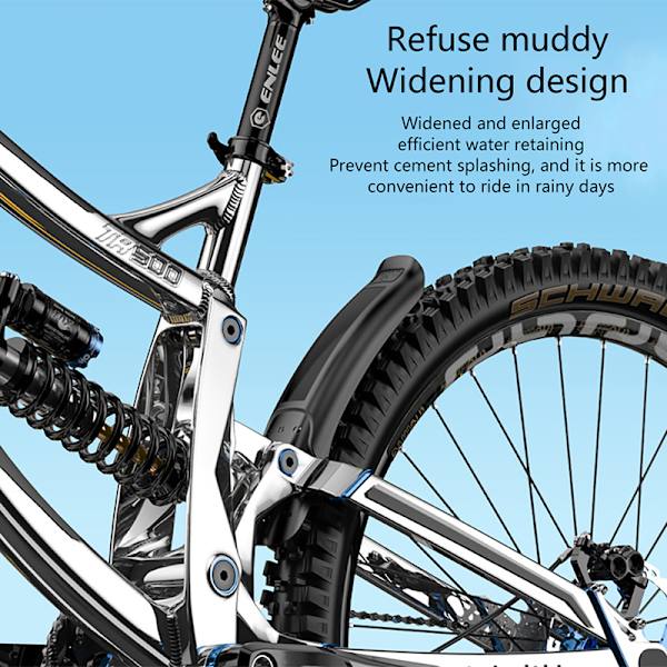 Cykelskärmar Mountain Road Bike Stänkskärm Fram Bakskärm Black