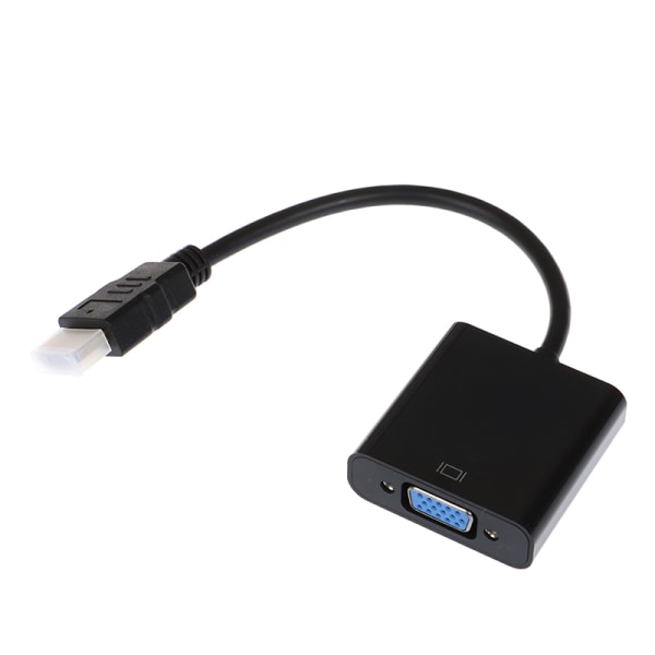 Svart HDMI till VGA-adapterkabel Projektormonitor HD-omvandlare Onesize