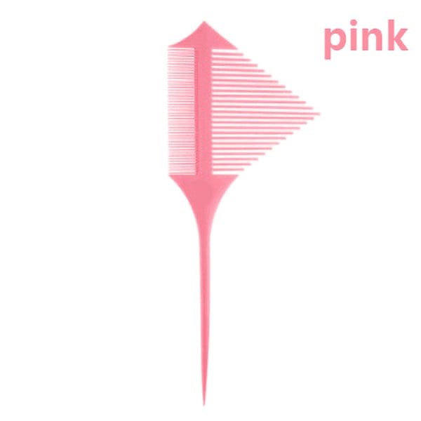 Färg Dubbelsidig triangulär kam Tät hårfärgskam Pink