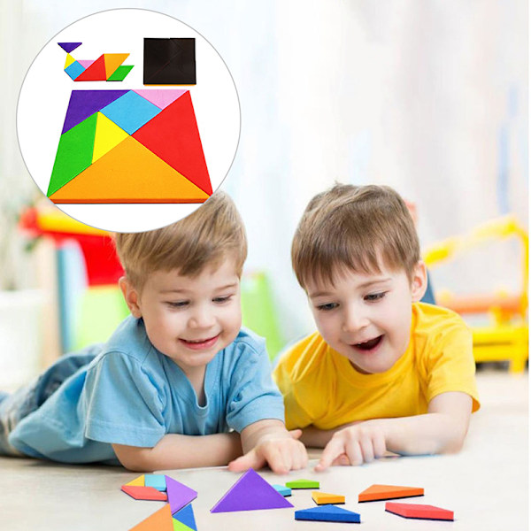 Magnetisk pussel Tangram Game Learning Pedagogisk ritbräda 1pc