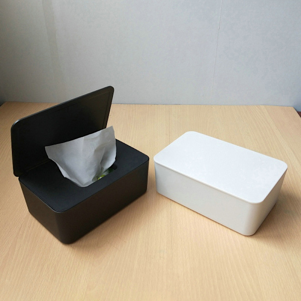 Dammtät våtservetter Förvaringsbox med lock Tissue Storage Box White