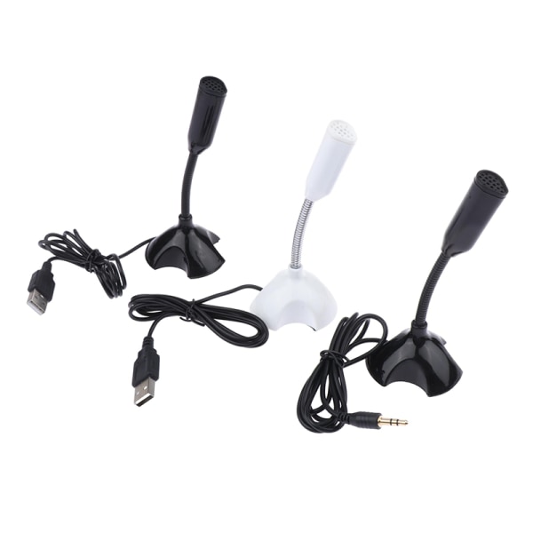 3,5 mm bärbar mikrofon USB bordsstativ mikrofon med hållare USB Black