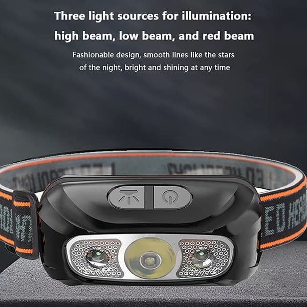 Strong Light Pannlampa Kroppsrörelsesensor Strålkastare USB Black