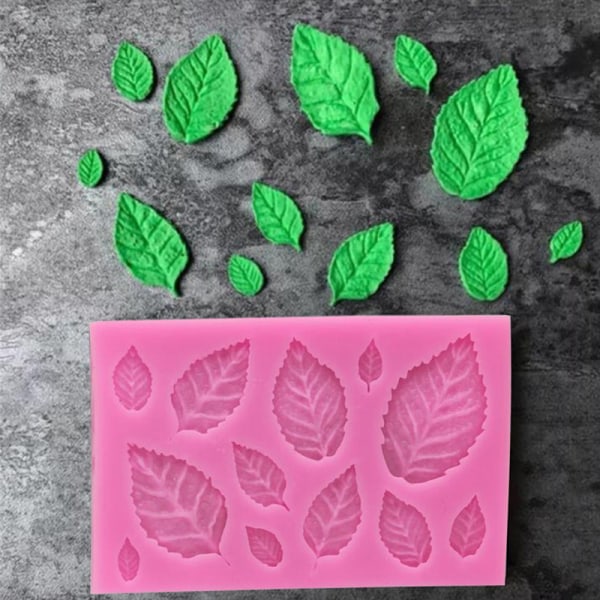 Rose Leaf Silikon form blad Fondant DIY tårt dekoration Tool A