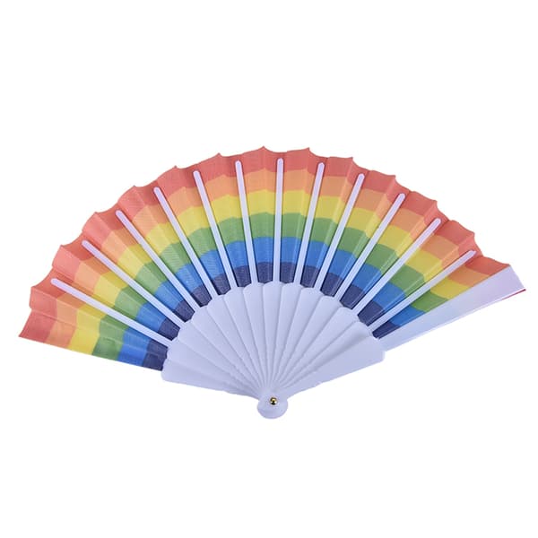 Rainbow Fan Hand Held Folding Fan Dans för dekoration Fan Art 2 pcs