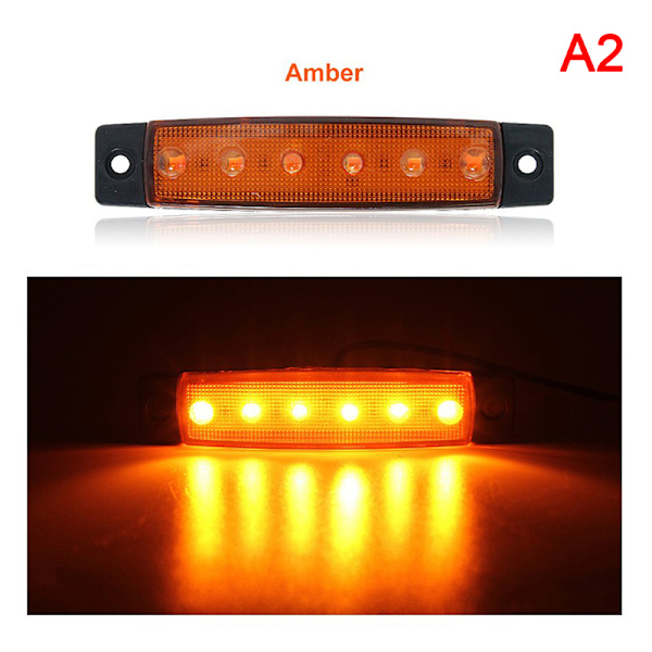 12V 6 SMD LED bilbuss lastbil släpvagn sidomarkeringsindikator A3