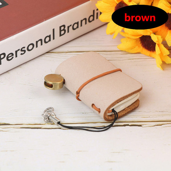 Mini Portable Notebook Core Travel Journal Booklet 4,6*2,8cm brown