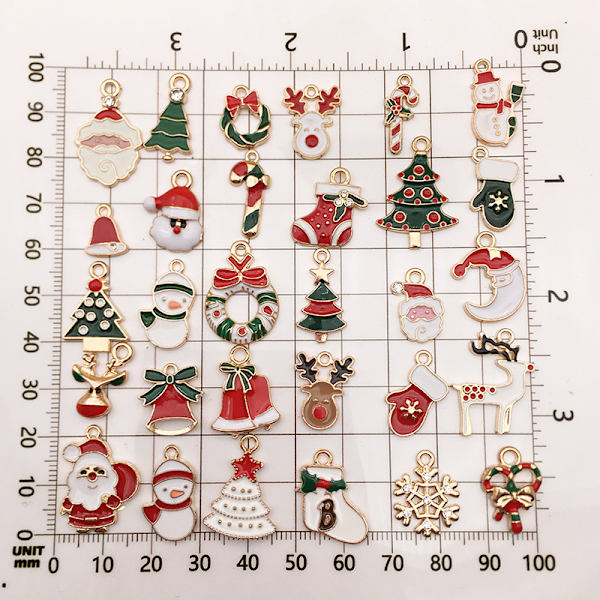 Emalj Jul Candy Cane Charms Flower Charms DIY Smycken Ma Random 38pcs
