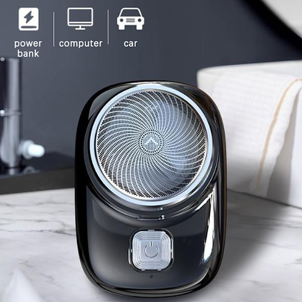 Mini elektrisk rakapparat för män Fickstorlek Ansiktsskäggrakhyvel Silver