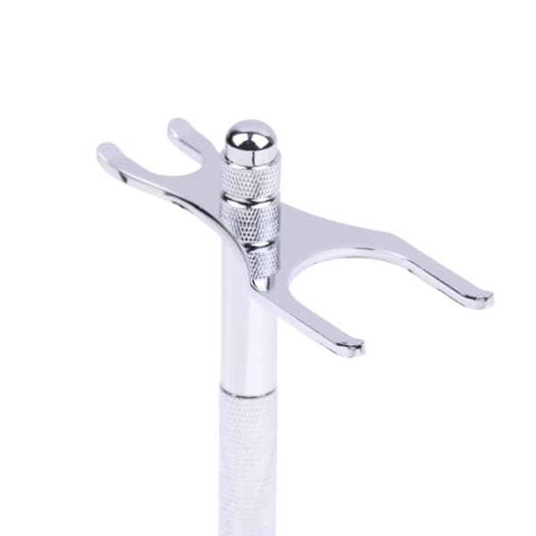 Män Stål Säkerhet Razor Stand Dubbelkant Razor Art Holder Silver