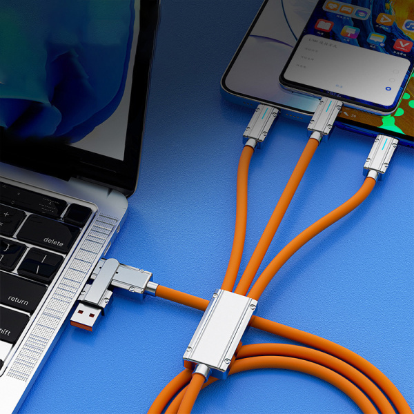 USB A till USB C-kabel 90 graders supersnabb laddning Deta-kabel Blue