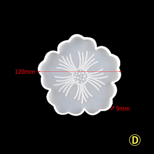 1Set Underlägg Molds Blommor Bricka Kopp Mold För gör-det-själv D
