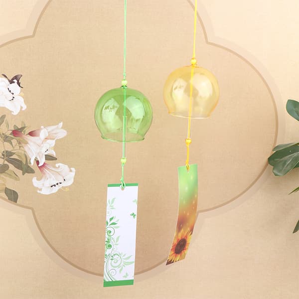 Wind Bells Nya handgjorda glas Wind Chime Present Heminredning Blue