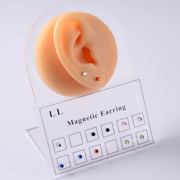 Magnet Ear Tragus Brosk Lip Labret Stud Nosring Fake Chea 12pcs