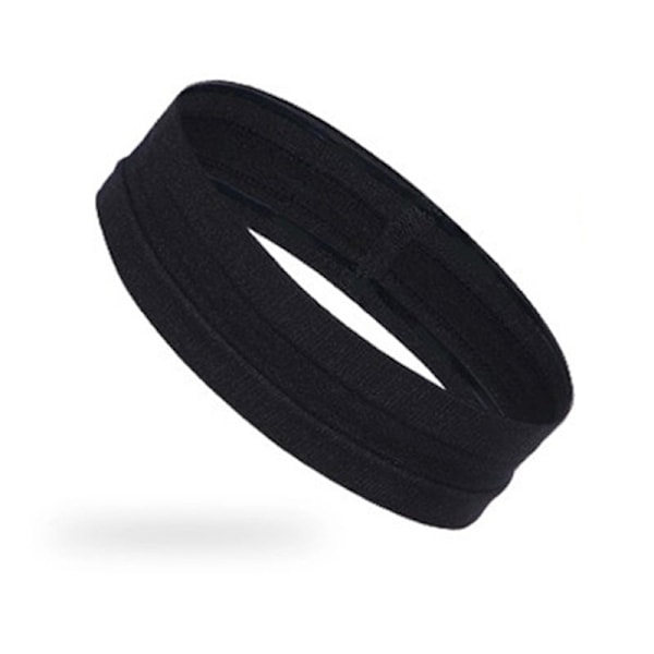 Sport Yoga Gym Stretch Pannband Huvud Hårband Fitness Sweatba Black