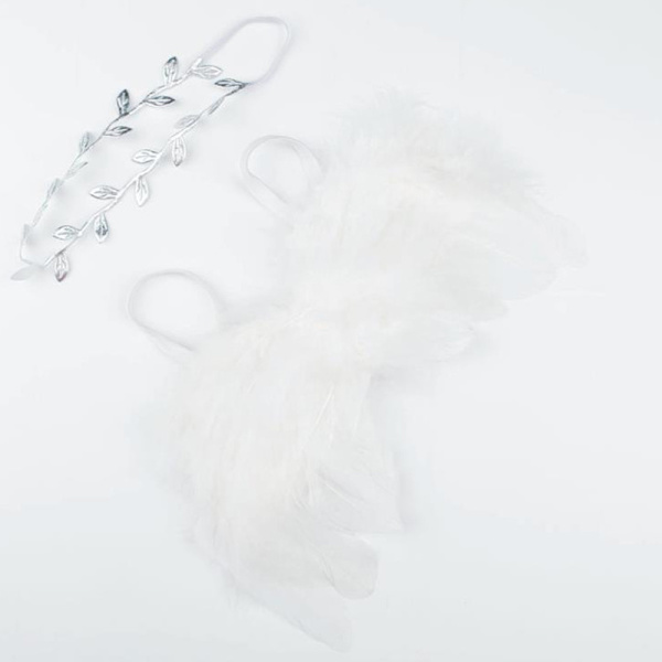 nyfödd baby ängelvingar+pannband kostym fotofotografering pro White