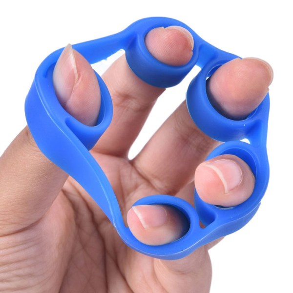 Hand Finger Grip Strength Trainer Resistance Strengthener Band Light blue 1 pc