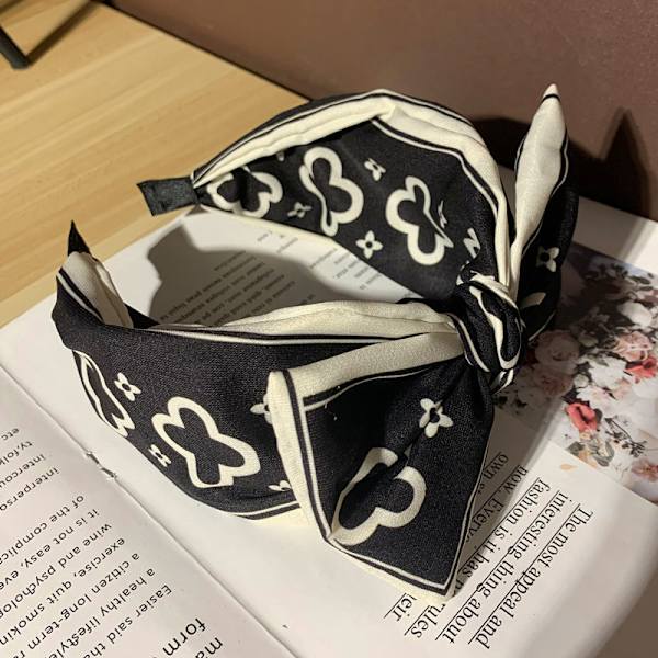 Big Bow Hair Band Female och Wide-brimmed Face Headband Press Hai White