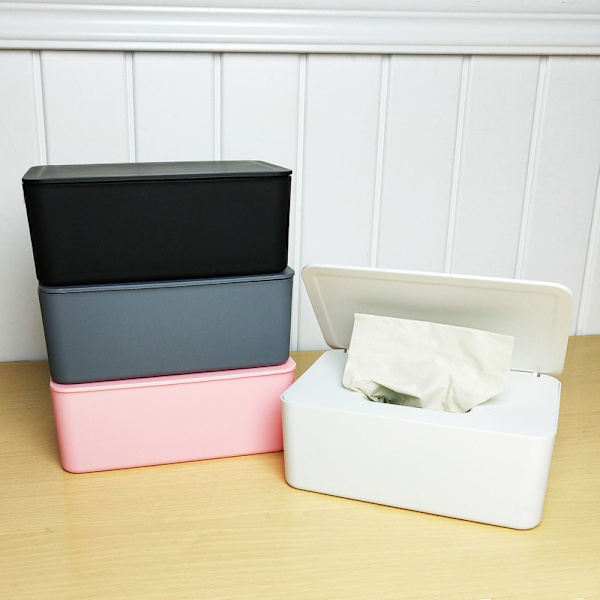 Dammtät våtservetter Förvaringsbox med lock Tissue Storage Box Black