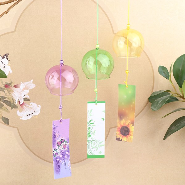 Wind Bells Nya handgjorda glas Wind Chime Present Heminredning Purple