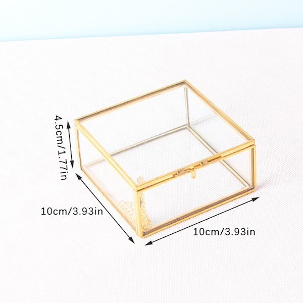 Transparent glas smyckeskrin Bröllopsring box