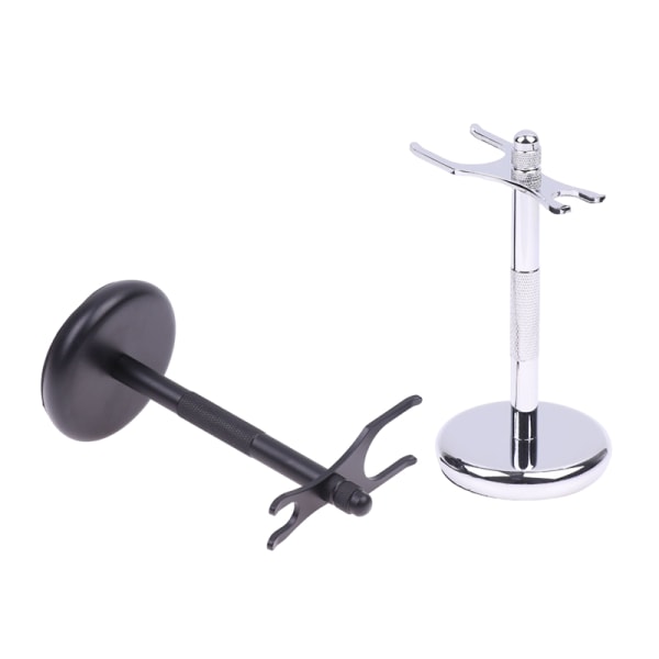 Män Stål Säkerhet Razor Stand Dubbelkant Razor Art Holder Silver