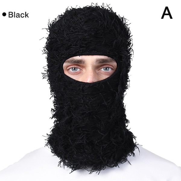 Balaclava stickad helmask för män utomhusmössa A