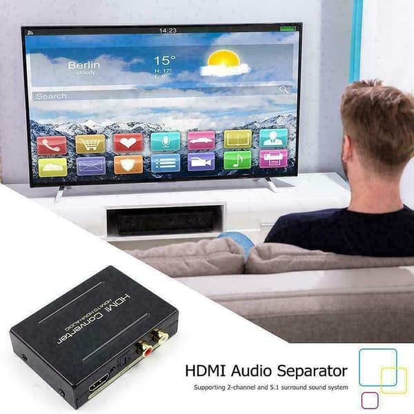 1080P o Extractor Converter Splitter HDMI till HDMI &amp; Optisk SPD Black