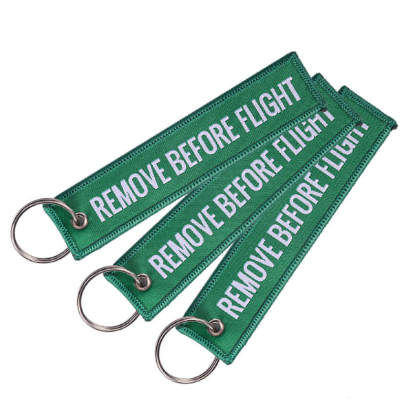 Remove Before Flight Nyckelring Polyesterbroderimeddelande Black