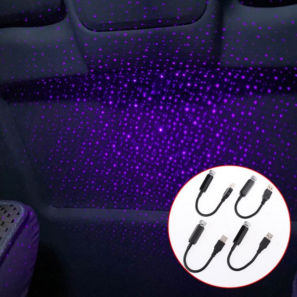 Car Atmosphere Light Auto Interiör Ambient Star LED USB projekt 3(Purple starry)