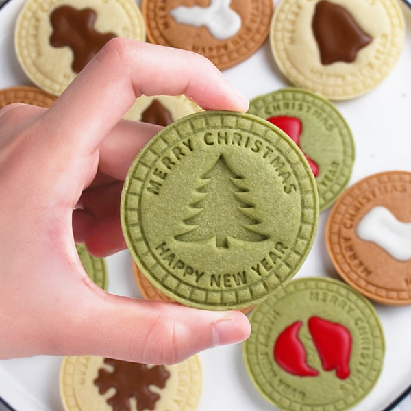 9 Styck God Jul Cookie ter Set XMAS Tree Embosser Stamp