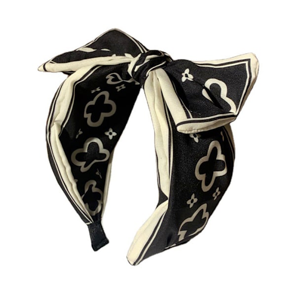 Big Bow Hair Band Female och Wide-brimmed Face Headband Press Hai White