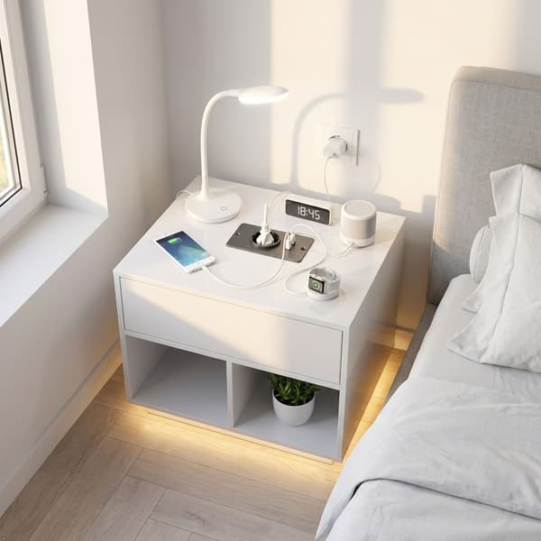 Innfelt møbelstrømuttak 1 Schuko-kontakt med USB-A USB-C-porter, innebygd strømenhet for arbeidsstasjon nattbord sofa