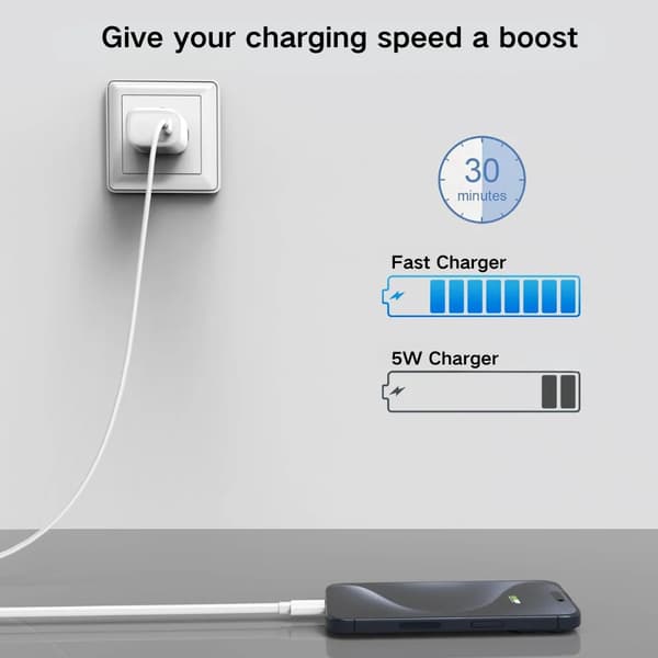 2-pack PD 20W USB-C väggladdare, snabbladdning EU-kontakt, kompatibel med iPhone Samsung Galaxy iPad White