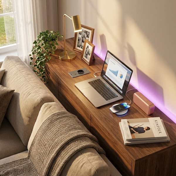 Innfelt møbelstrømuttak 1 Schuko-kontakt med USB-A USB-C-porter, innebygd strømenhet for arbeidsstasjon nattbord sofa
