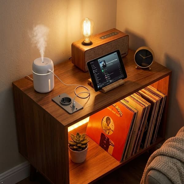 Innfelt møbelstrømuttak 1 Schuko-kontakt med USB-A USB-C-porter, innebygd strømenhet for arbeidsstasjon nattbord sofa