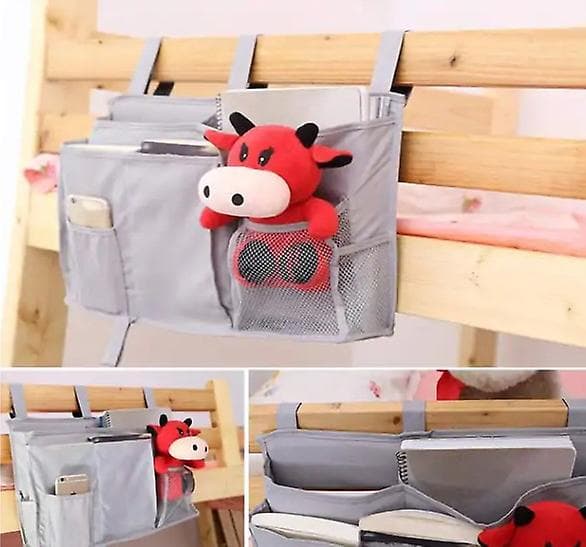 Versatile Bedside Caddy, Durable Waterproof Oxford Fabric Storage Bag for Dorm, Hospital Bed, Crib, with Adjustable Velcro