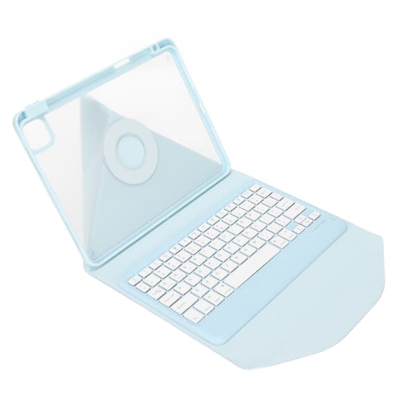 For IOS Tablet Vertical Keyboard Case Blue Magnetic Transparent Back Wireless Keyboard for IOS Tablet Air 5th 10.9 inch