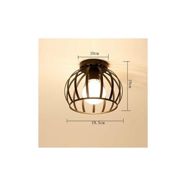 Metalloftlampe, moderne industriel E27-lampe til soveværelse, gang, café, bar, sort - Sort DRIVE