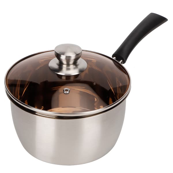 Small Soup Pot Thickened Composite Steel Non-Magnetic Single Handle Cooking Kitchenware 18cm