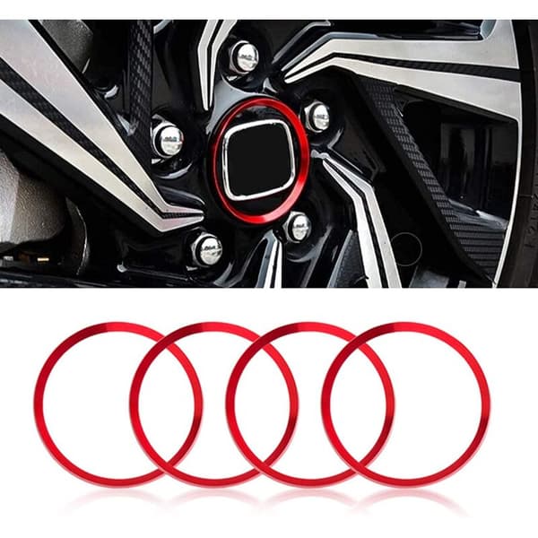 Trim Center Cap Wheel for 2016-2021 Door AC Button Cover Audio Speaker and Engine Start Switch Ring Red